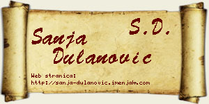 Sanja Dulanović vizit kartica